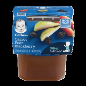 Gerber Carrot Pear Blackberry 2pack 4oz each